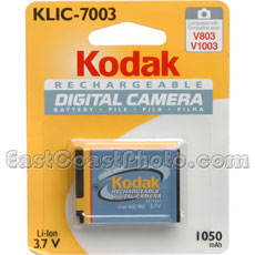 Kodak KLIC-7003 Lithium Ion Rechargeable Battery (3.7 volt - 1050 mAh)