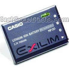 Casio NP-20 Lithium Ion Rechargeable Battery (3.7 Volt  - 630 mAh)