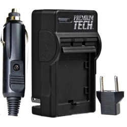 Mini Battery Charger Kit for Panasonic VW-VBK180 & VW-VBT190 & VW-VBT380 Batteries (110/220v with Car Adapter) with European Adapter