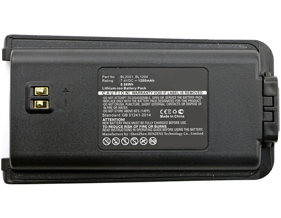Synergy Digital 2-Way Radio Battery, Compatible with Hytera BL1204 2-Way Radio Battery (Li-ion, 7.4V, 1200mAh)