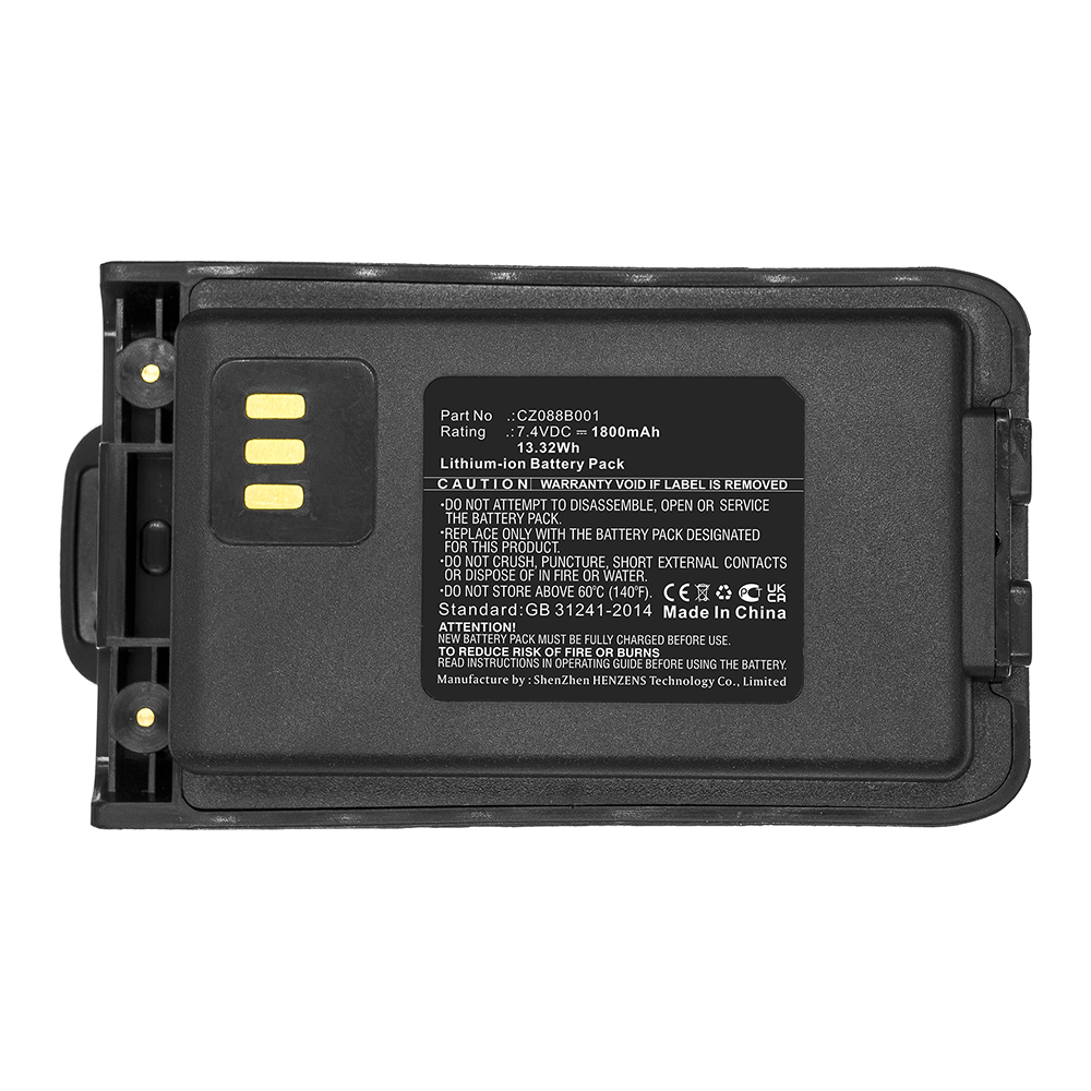 Synergy Digital 2-Way Radio Battery, Compatible with CZ088B001 2-Way Radio Battery (7.4V, Li-ion, 1800mAh)
