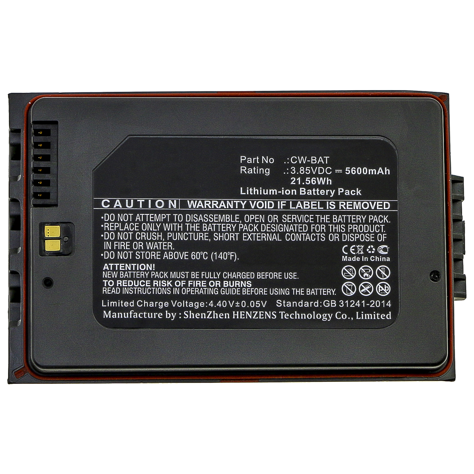 Synergy Digital Barcode Scanner Battery, Compatible with Honeywell 8754-871810-01, CW-BAT, CX80-BAT-EXT-WRLS1 Barcode Scanner Battery (3.85V, Li-ion, 5600mAh)