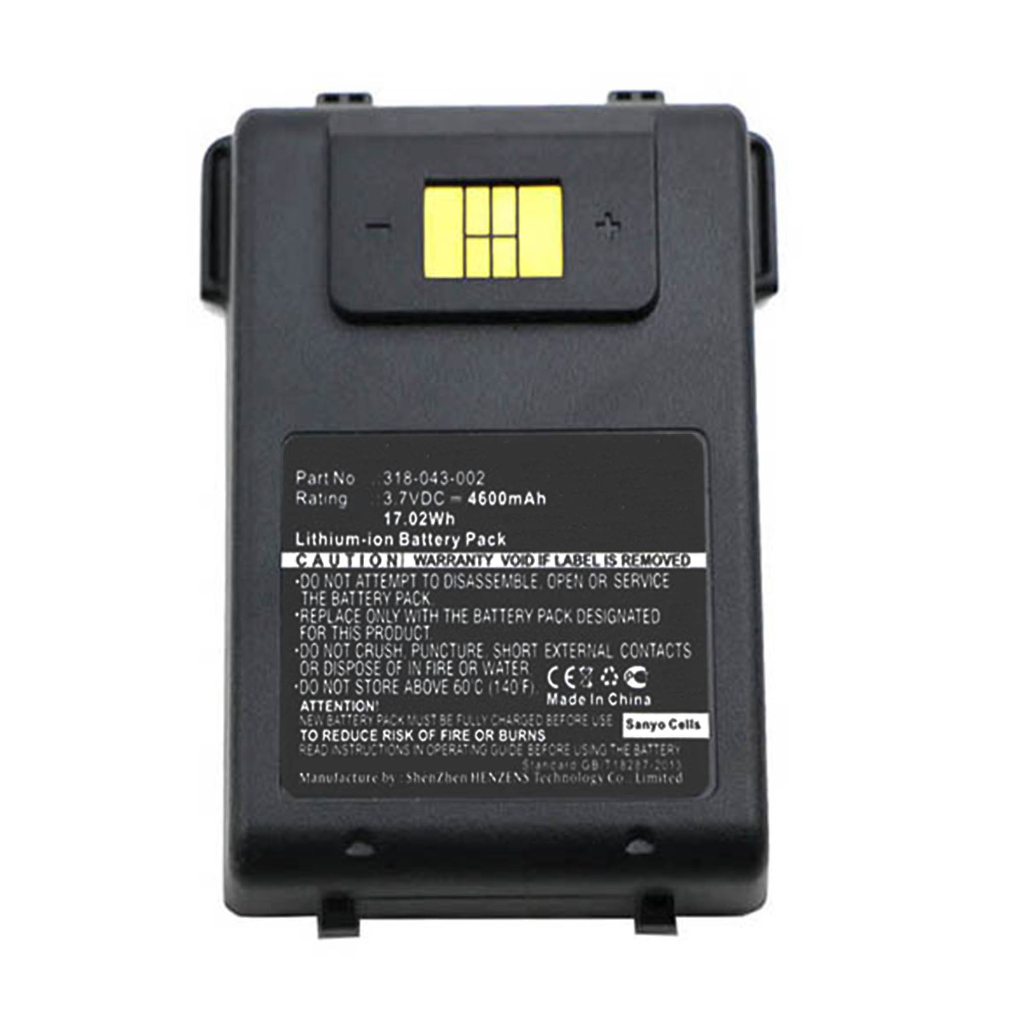 Synergy Digital Barcode Scanner Battery, Compatible with Intermec 318-043-012 Barcode Scanner Battery (Li-ion, 3.7V, 4600mAh)