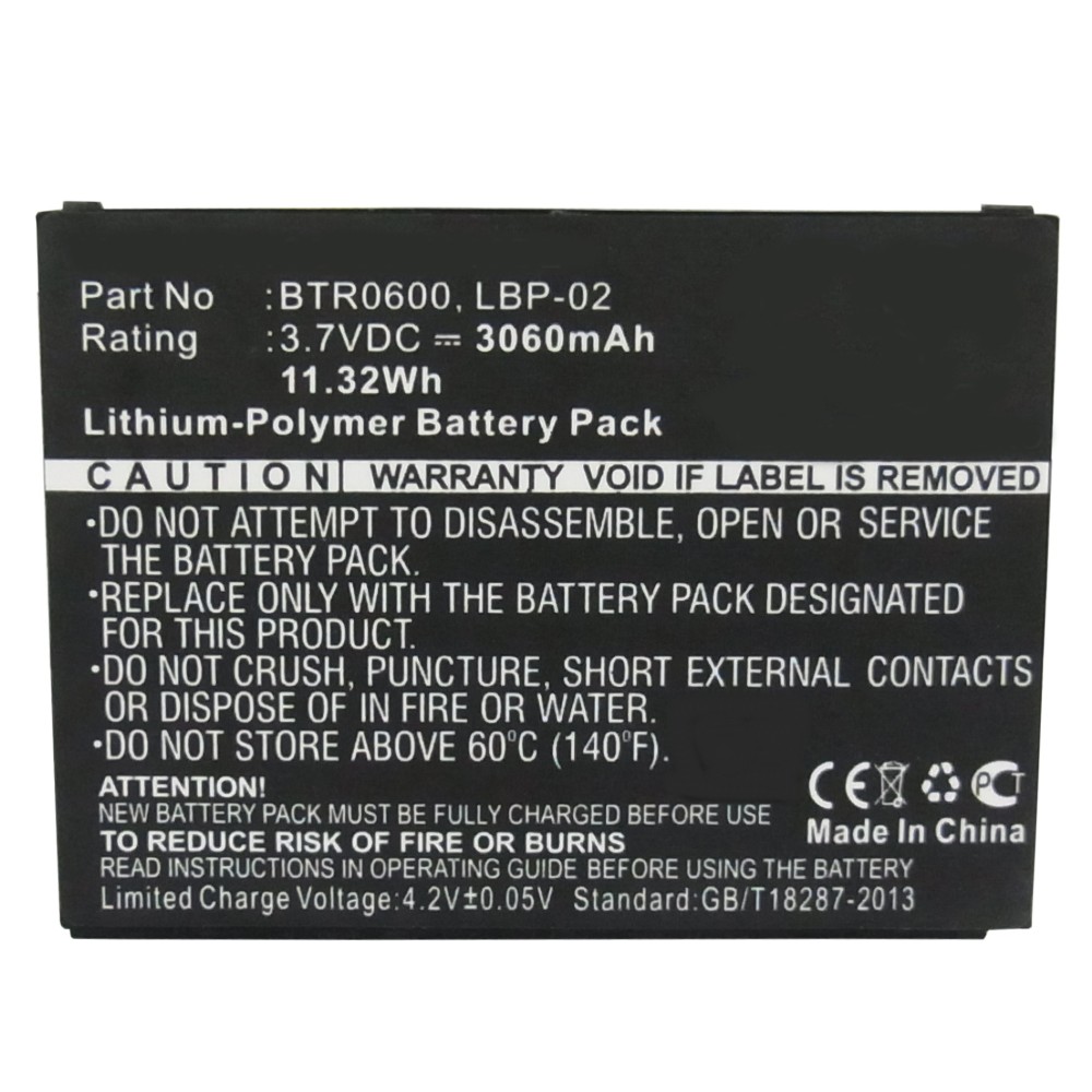 Synergy Digital Barcode Scanner Battery, Compatible with Opticon LBP-02 Barcode Scanner Battery (Li-Pol, 3.7V, 3060mAh)