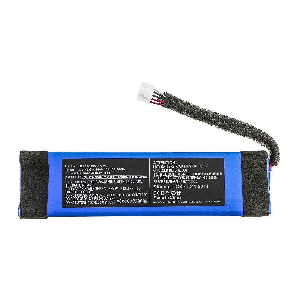 Synergy Digital Speaker Battery, Compatible with LG EAC66836137-2S Speaker Battery (Li-Pol, 7.4V, 3500mAh)