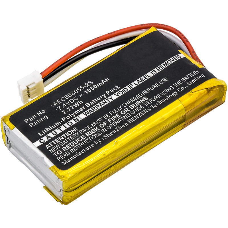 Synergy Digital Speaker Battery, Compatible with JBL AEC653055-2S Speaker Battery (Li-Pol, 7.4V, 1050mAh)