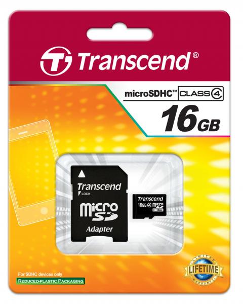 16GB microSDHC Memory Card with SD Adapter