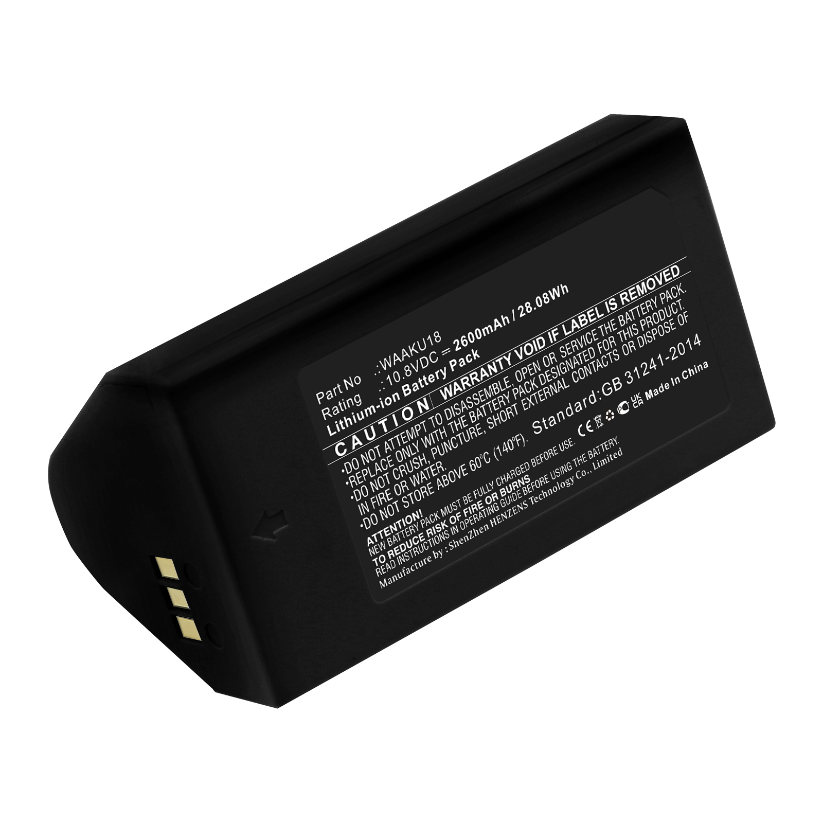 Synergy Digital Thermal Camera Battery, Compatible with Sonel WAAKU18 Thermal Camera Battery (Li-ion, 10.8V, 2600mAh)