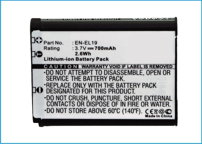 Synergy Digital Camera Battery, Compatible with NIKON Coolpix S100, Coolpix S2500, Coolpix S2550, CoolPix S2600, Coolpix S2700, Coolpix S2750, Coolpix S2800, Coolpix S3100, Coolpix S3200, Coolpix S33, Coolpix S3300, Coolpix S3400, Coolpix S3500, Coolpix S4100, Coolpix S4150, Coolpix S4200, Coolpix S4300, Coolpix S4400, Coolpix S5200, Coolpix S6400, Coolpix S6500, Coolpix S6600, Coolpix S6900, Coolpix S7000 Camera Battery (3.7, Li-ion, 700mAh)