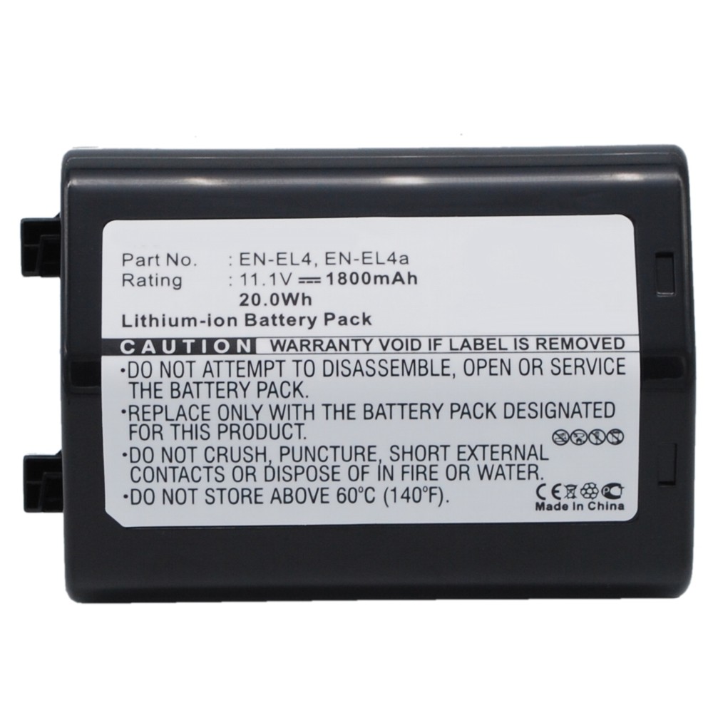 Synergy Digital Camera Battery, Compatible with NIKON D2Hs, D2X, D2Xs, D3, D3S, F6, D2H, D2Hs, D2X, D2Xs, D3, D3S, D3X, F6 Camera Battery (11.1, Li-ion, 1800mAh)