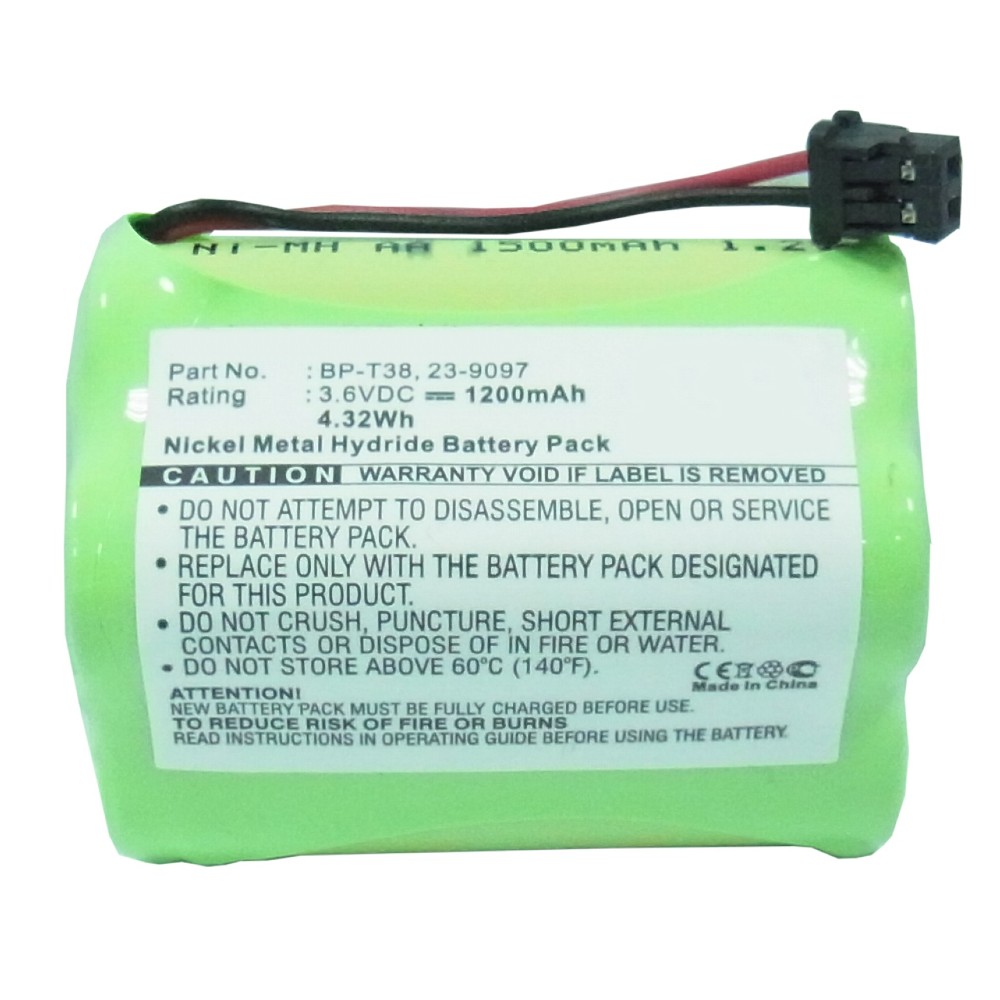 Synergy Digital Cordless Phone Battery, Compatible with Radio Shack 23-9097, 43-8031, 43-8032, 43-8033, 9602083, 960-2083 Cordless Phone Battery (3.6, Ni-MH, 1200mAh)