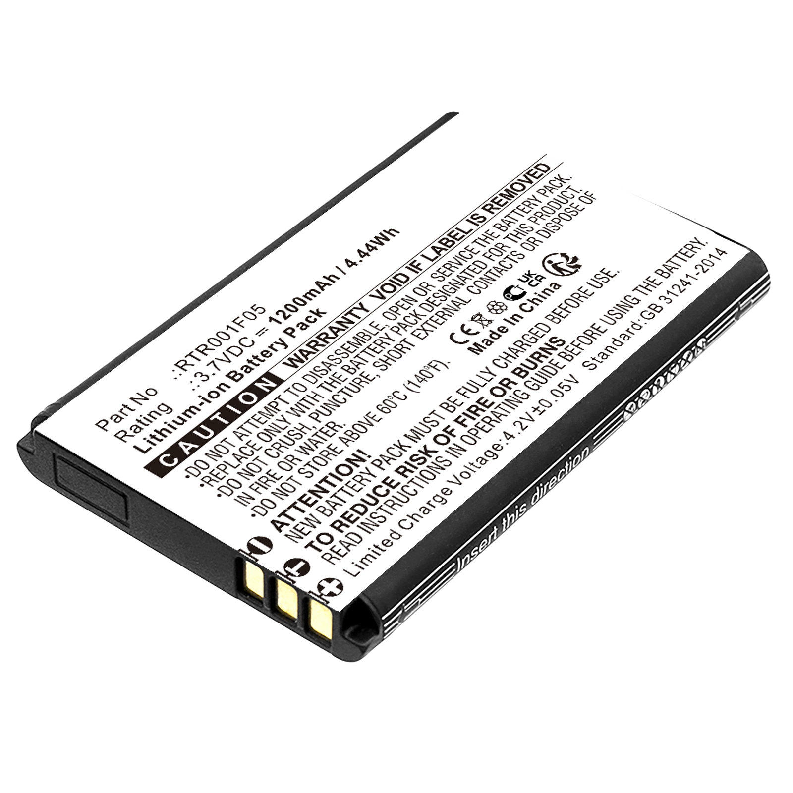 Synergy Digital Cordless Phone Battery, Compatible with Cisco RTR001F05 Cordless Phone Battery (Li-ion, 3.7V, 1200mAh)
