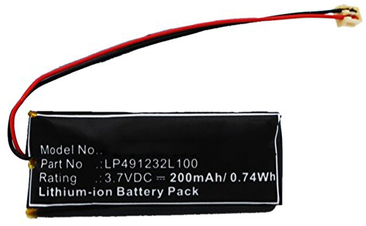 Synergy Digital Wireless Headset Battery, Compatible with Sony LP491232L100 Wireless Headset Battery (Li-Pol, 3.7V, 200mAh)
