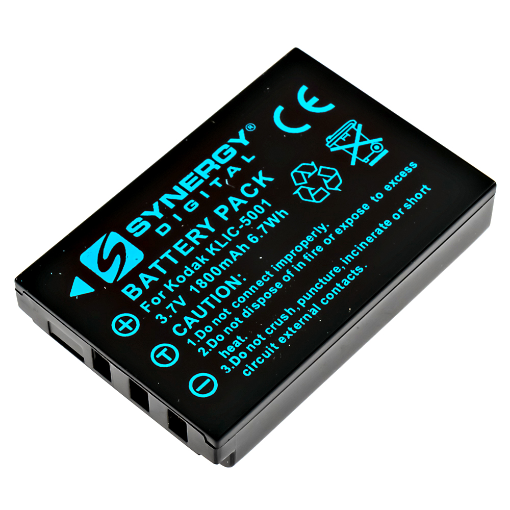 KLIC-5001 Lithium-Ion Battery - Rechargeable Ultra High Capacity (1800 mAh) - replacement for Kodak KLIC-5001 Battery