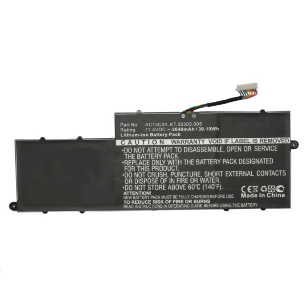 Synergy Digital Laptop Battery, Compatible with Acer 31CP5/60/80, 3ICP5/60/80, 3UF426080-1-T1000, AC13C34, KT.00303.005 Laptop Battery (Li-ion, 11.4V, 2640mAh)