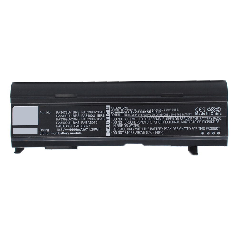Synergy Digital Laptop Battery, Compatible with Toshiba PA3399U-1BAS Laptop Battery (Li-ion, 10.8V, 6600mAh)