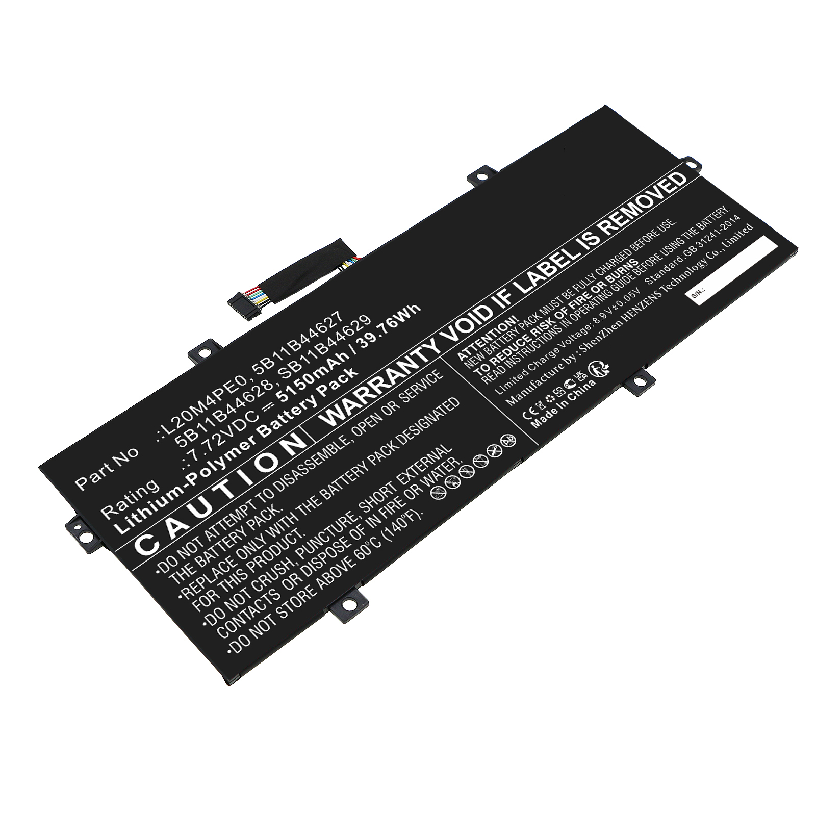 Synergy Digital Laptop Battery, Compatible with Lenovo L20M4PE0 Laptop Battery (Li-Pol, 7.72V, 5150mAh)