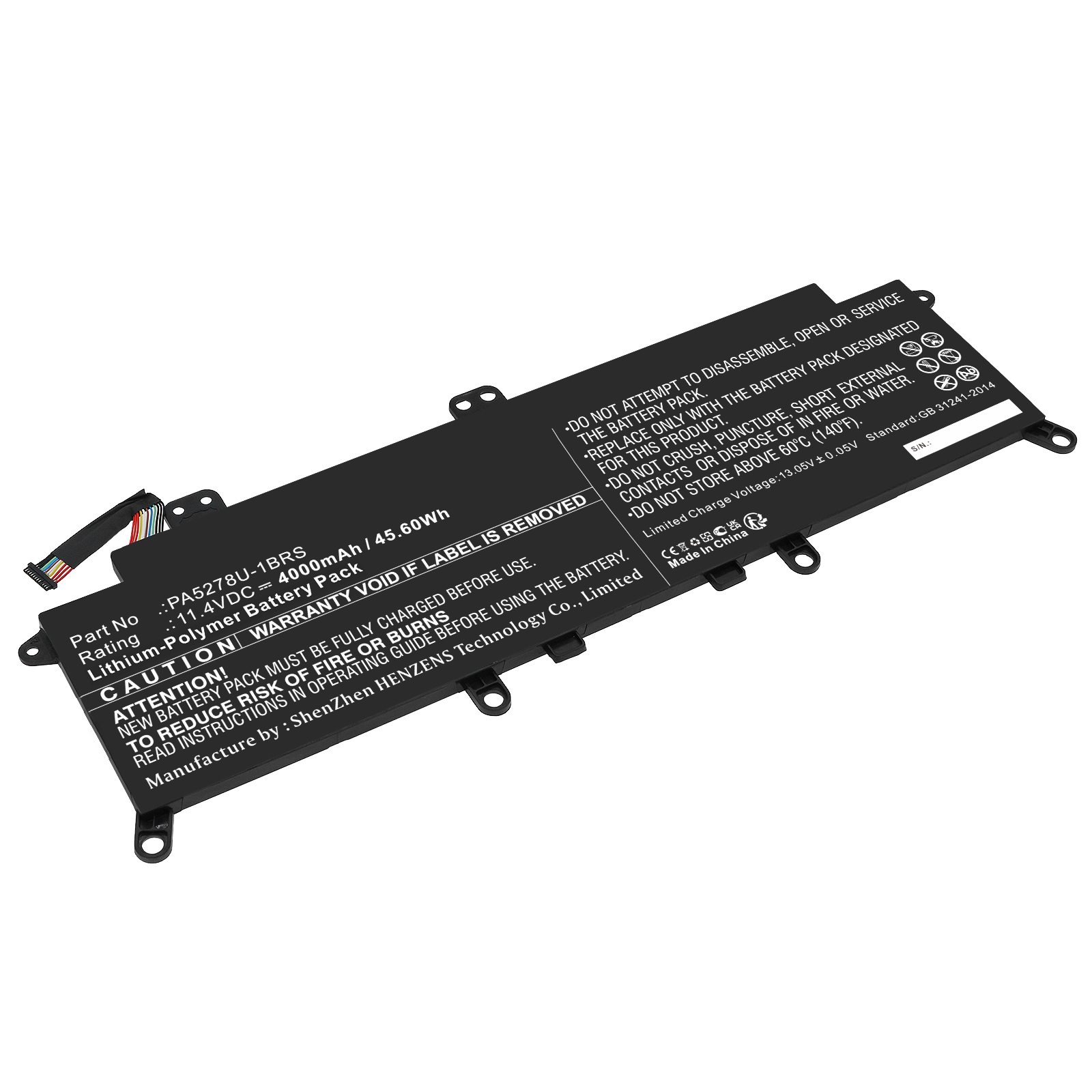 Synergy Digital Laptop Battery, Compatible with Toshiba PA5278U-1BRS Laptop Battery (Li-Pol, 11.4V, 4000mAh)