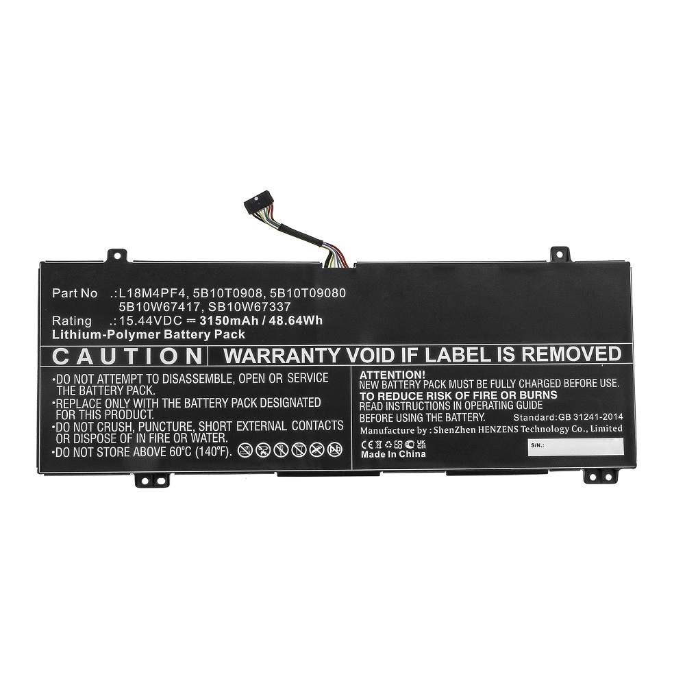 Synergy Digital Laptop Battery, Compatible with Lenovo L18M4PF4 Laptop Battery (Li-Pol, 15.44V, 3150mAh)