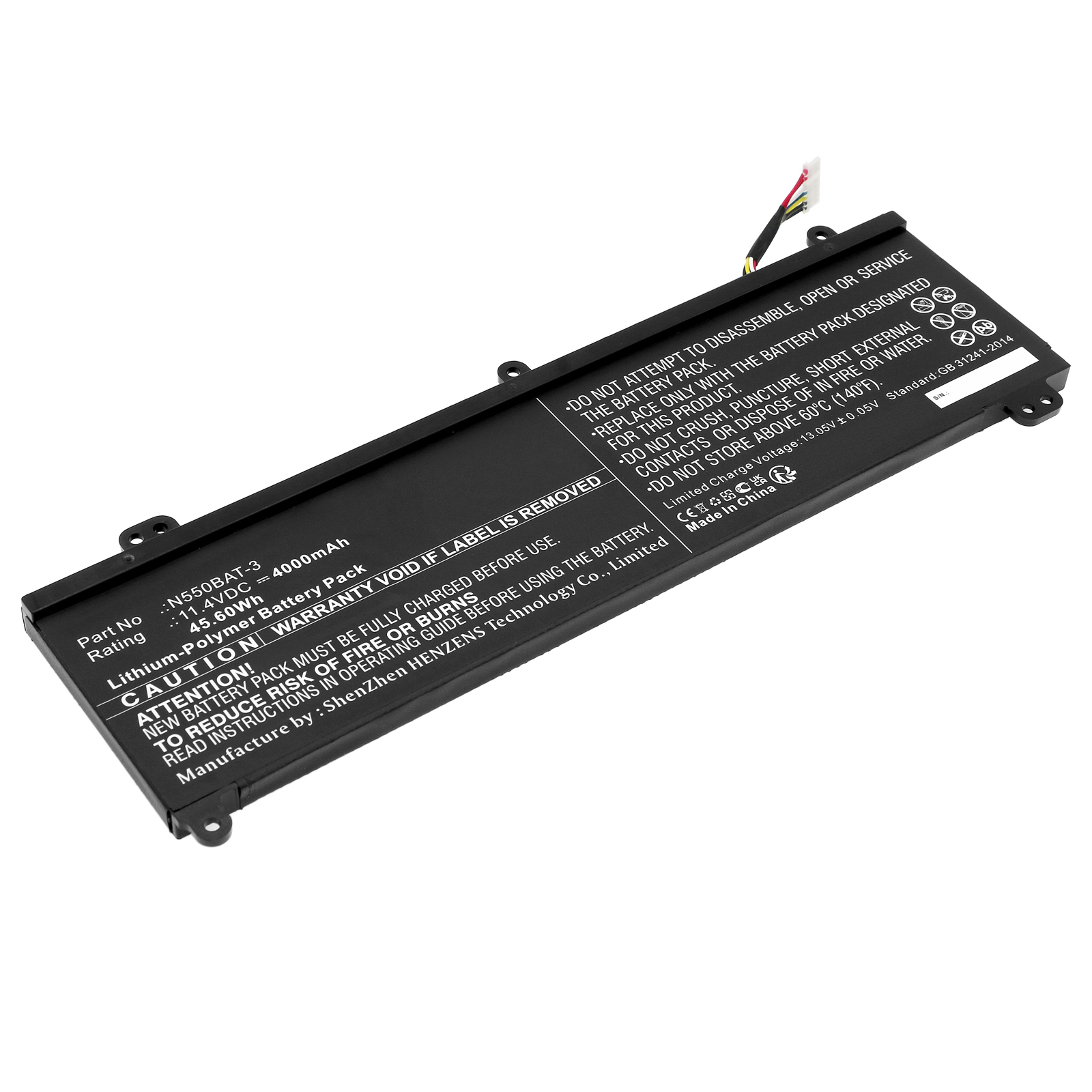 Synergy Digital Laptop Battery, Compatible with Clevo N550BAT-3 Laptop Battery (Li-Pol, 11.4V, 4000mAh)