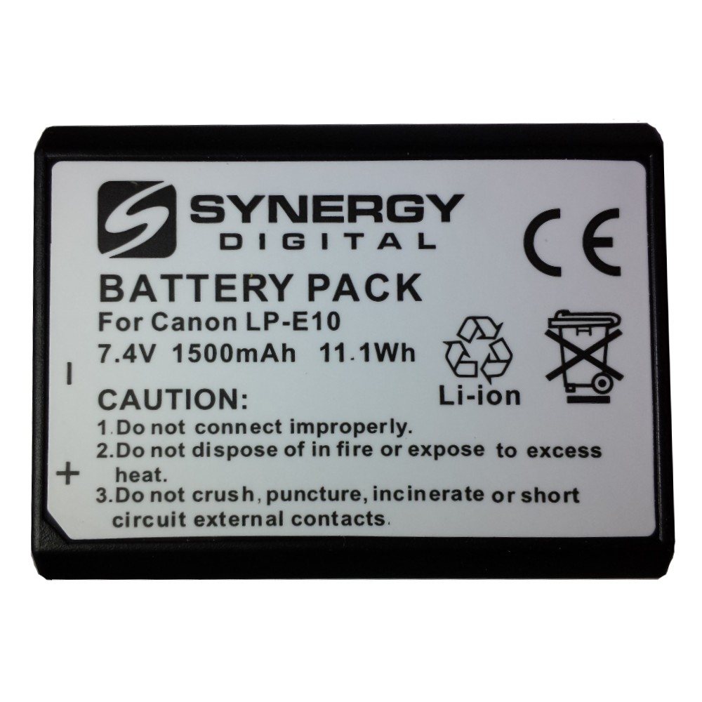 SDLPE10 Rechargeable Lithium-Ion Rechargeable Battery Pack - (1500 mAh 7.4V) - Replacement Battery For Canon LP-E10 Battery