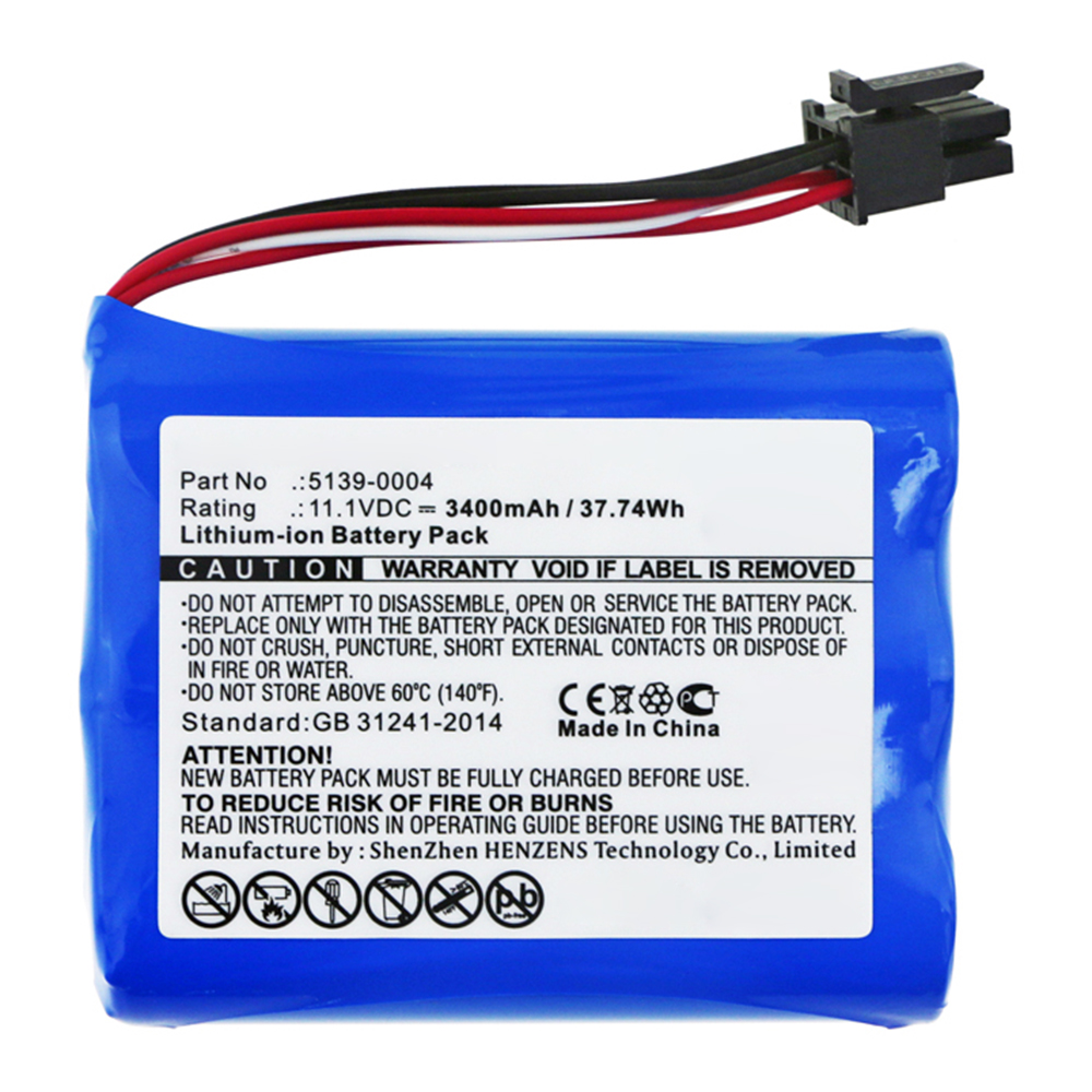 Synergy Digital Medical Battery, Compatible with 5139-0004 Medical Battery (11.1V, Li-ion, 3400mAh)