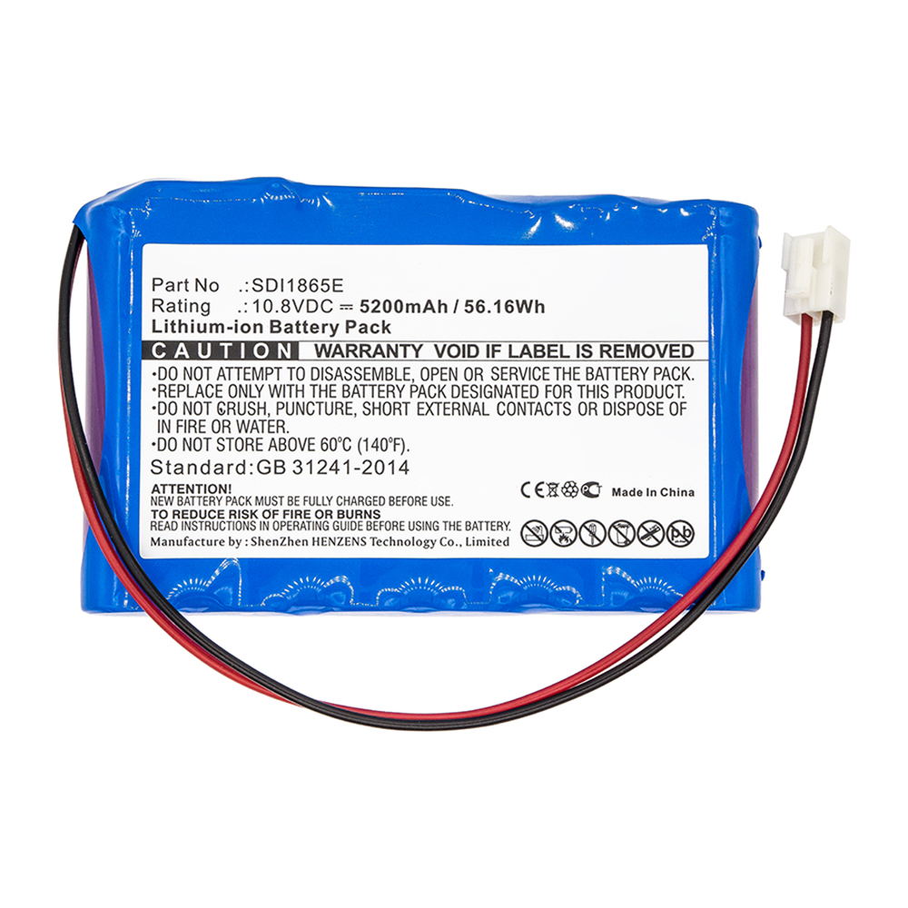 Synergy Digital Medical Battery, Compatible with SDI1865E Medical Battery (10.8V, Li-ion, 5200mAh)