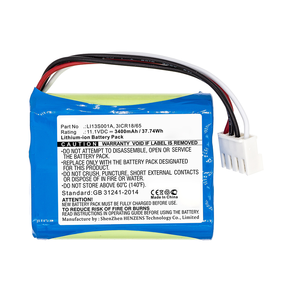 Synergy Digital Medical Battery, Compatible with 022-000122-00 Medical Battery (11.1V, Li-ion, 3400mAh)