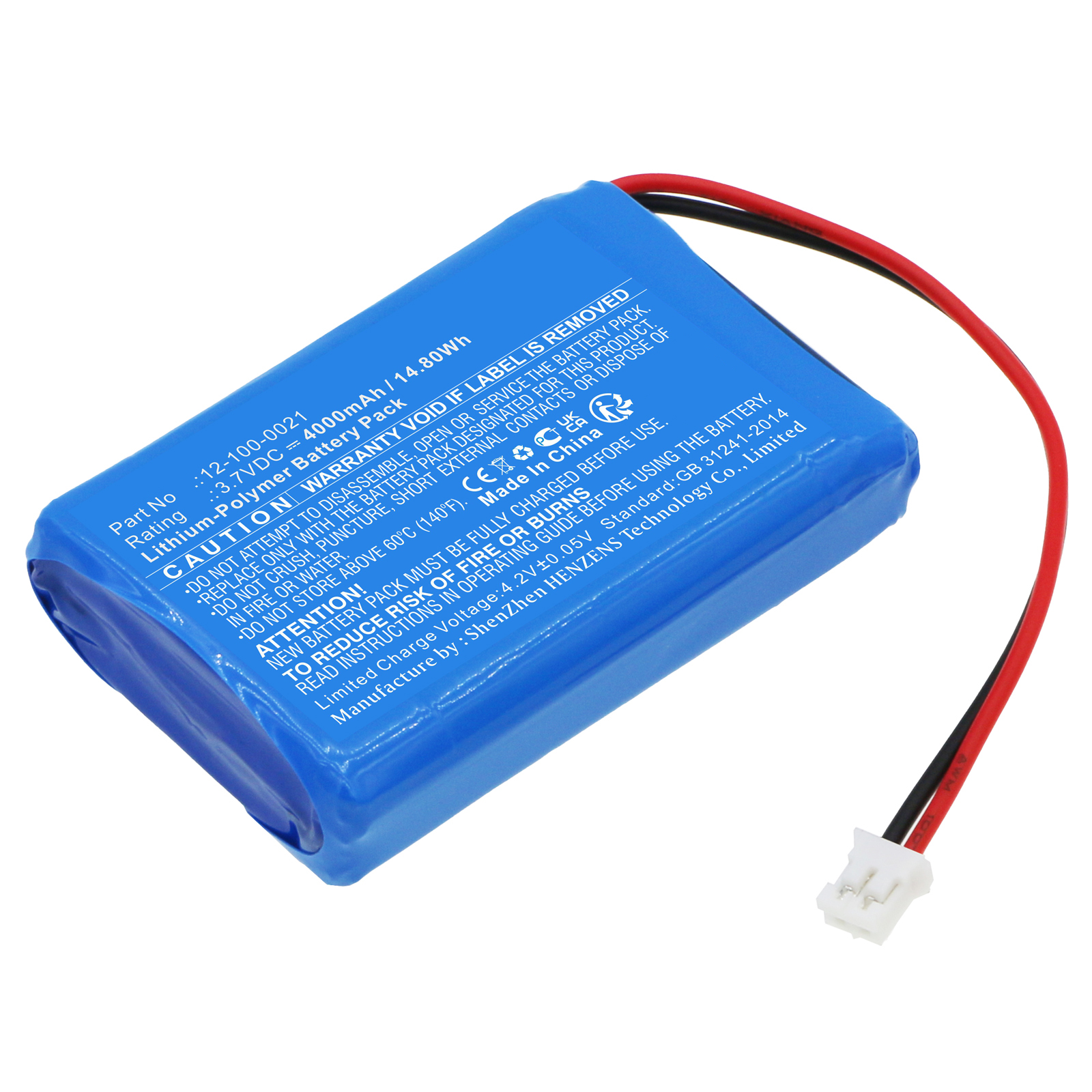 Synergy Digital Medical Battery, Compatible with Biolight 12-100-0021 Medical Battery (Li-Pol, 3.7V, 4000mAh)