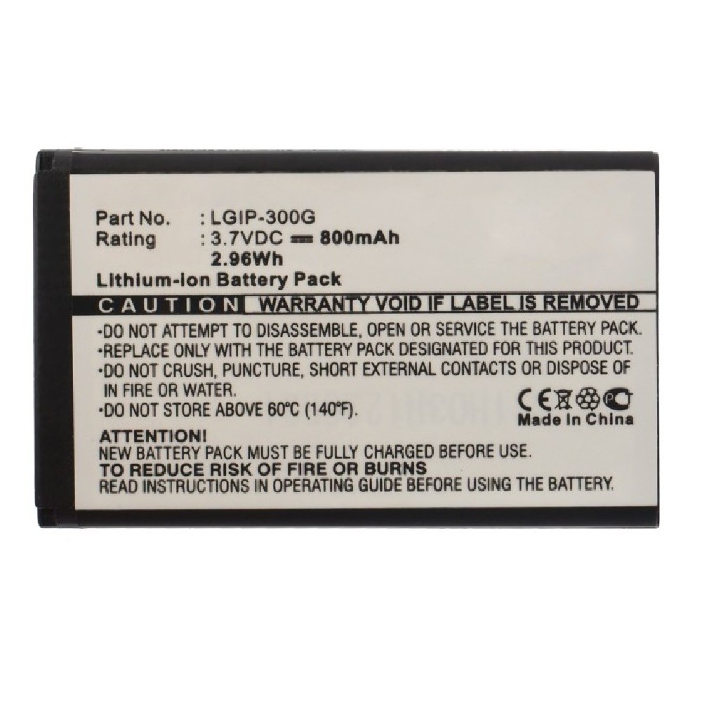 Synergy Digital Cell Phone Battery, Compatible with LG LGIP-300G Cell Phone Battery (Li-ion, 3.7V, 800mAh)