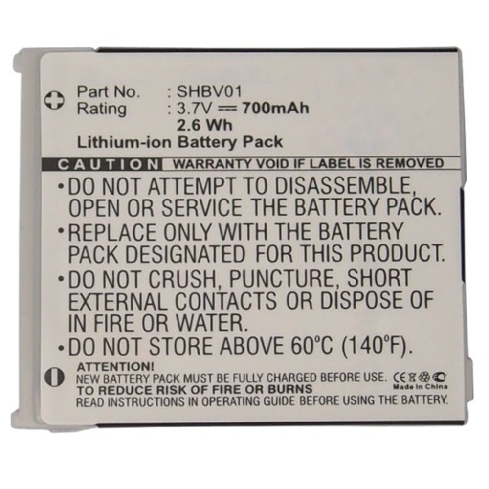 Synergy Digital Cell Phone Battery, Compatible with Sharp SHBV01 Cell Phone Battery (Li-ion, 3.7V, 700mAh)