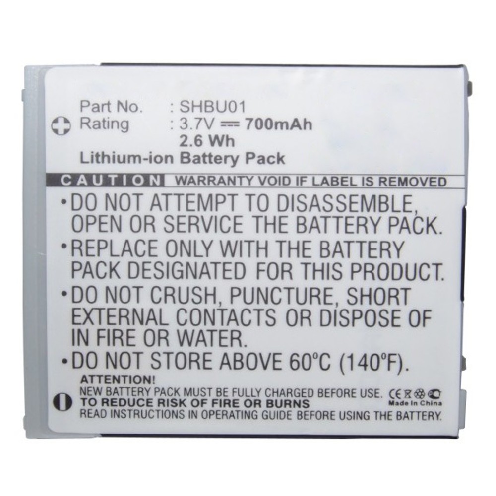 Synergy Digital Cell Phone Battery, Compatible with Sharp SHBU01 Cell Phone Battery (Li-ion, 3.7V, 700mAh)