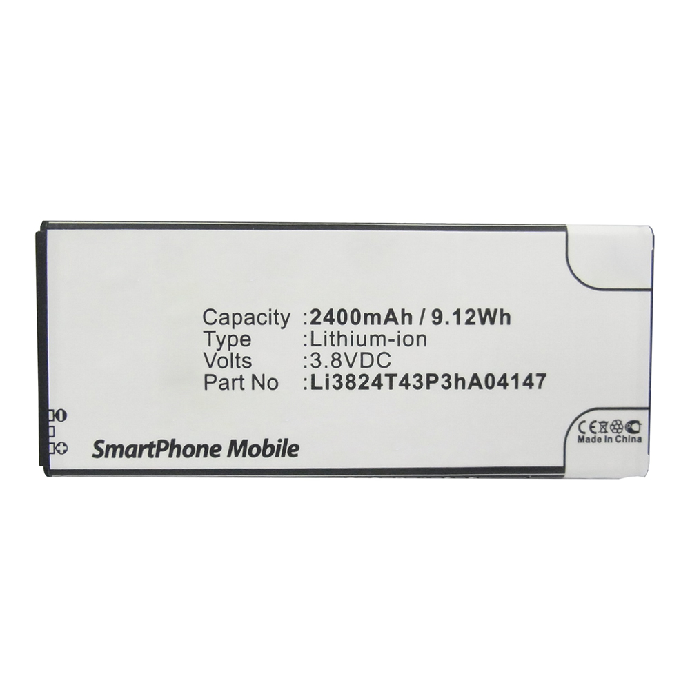 Synergy Digital Cell Phone Battery, Compatible with ZTE Li3821T43P3hA04147 Cell Phone Battery (Li-ion, 3.8V, 2400mAh)