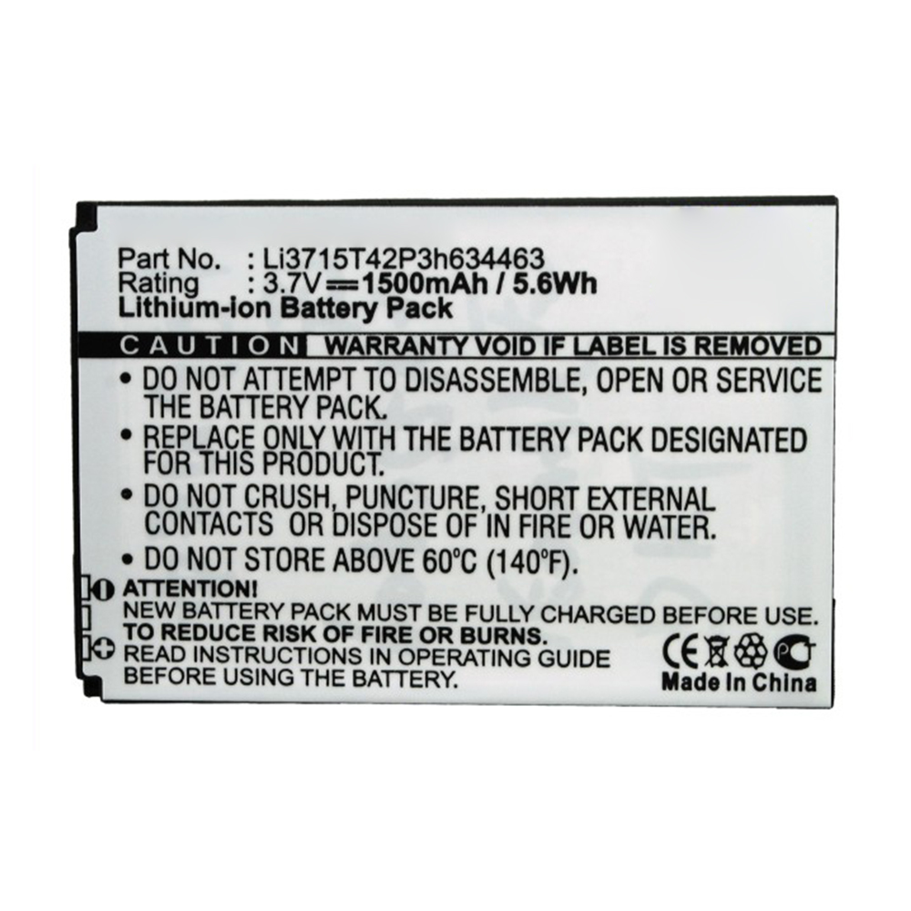 Synergy Digital Cell Phone Battery, Compatible with ZTE Li3715T42p3h634463 Cell Phone Battery (Li-ion, 3.7V, 1500mAh)