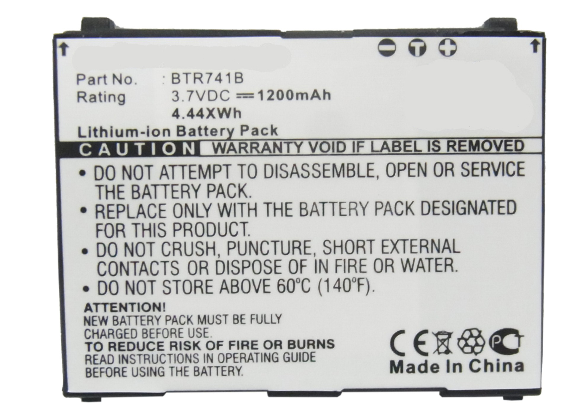 Synergy Digital Cell Phone Battery, Compatiable with Casio BTR741B Cell Phone Battery (3.7V, Li-ion, 1200mAh)