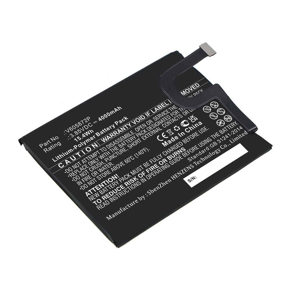 Synergy Digital Cell Phone Battery, Compatible with Blackview  V605872P Cell Phone Battery (Li-Pol, 3.85V, 4000mAh)