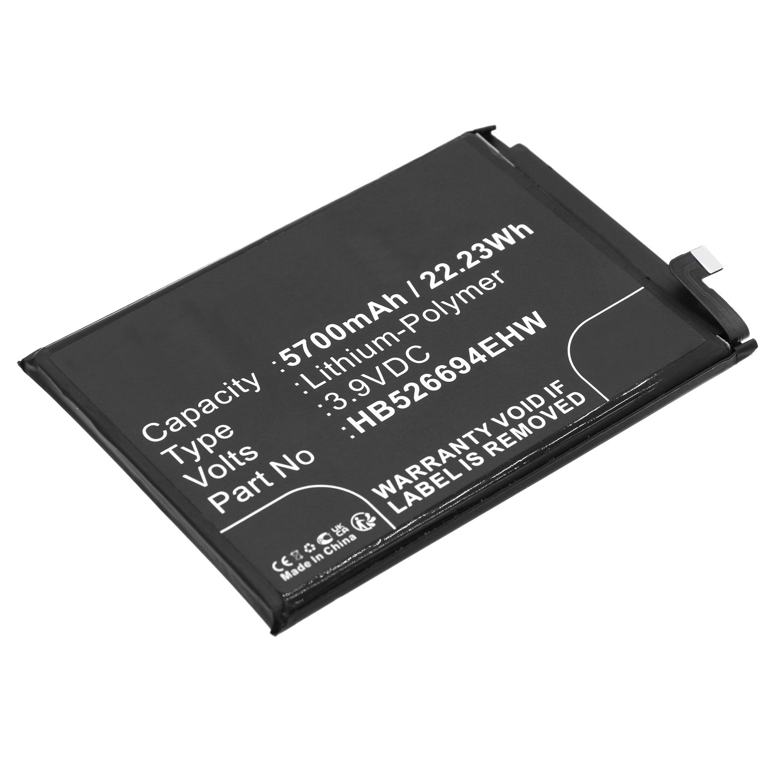 Synergy Digital Cell Phone Battery, Compatible with Honor HB526694EHW Cell Phone Battery (Li-Pol, 3.9V, 5700mAh)