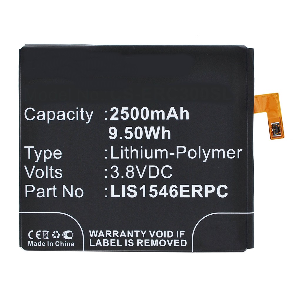 Synergy Digital Battery Compatible With Sony Ericsson LIS1546ERPC Cellphone Battery - (Li-Pol, 3.8V, 2500 mAh / 9.50Wh)