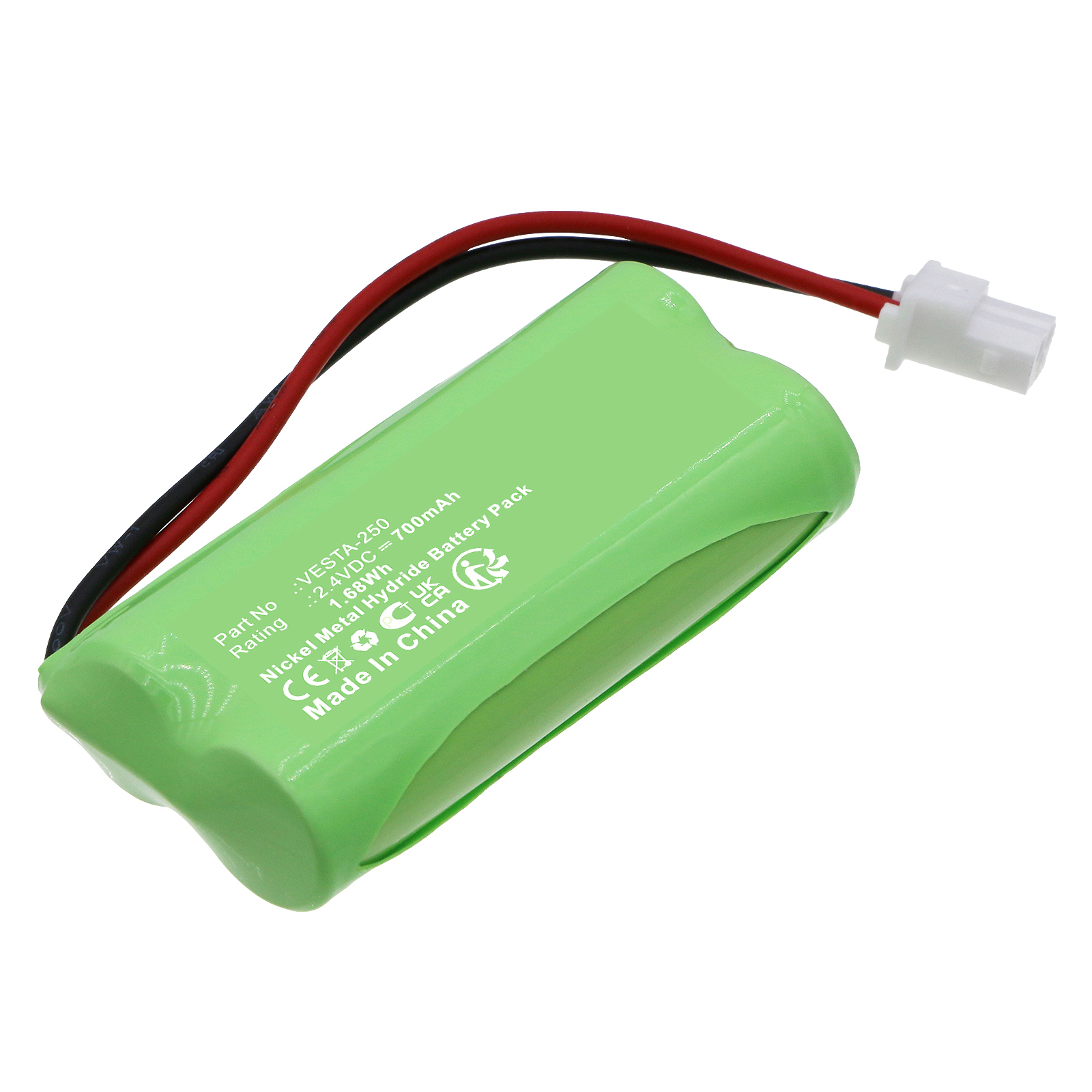 Synergy Digital Alarm System Battery, Compatible with Vesta VESTA-250 Alarm System Battery (Ni-MH, 2.4V, 700mAh)
