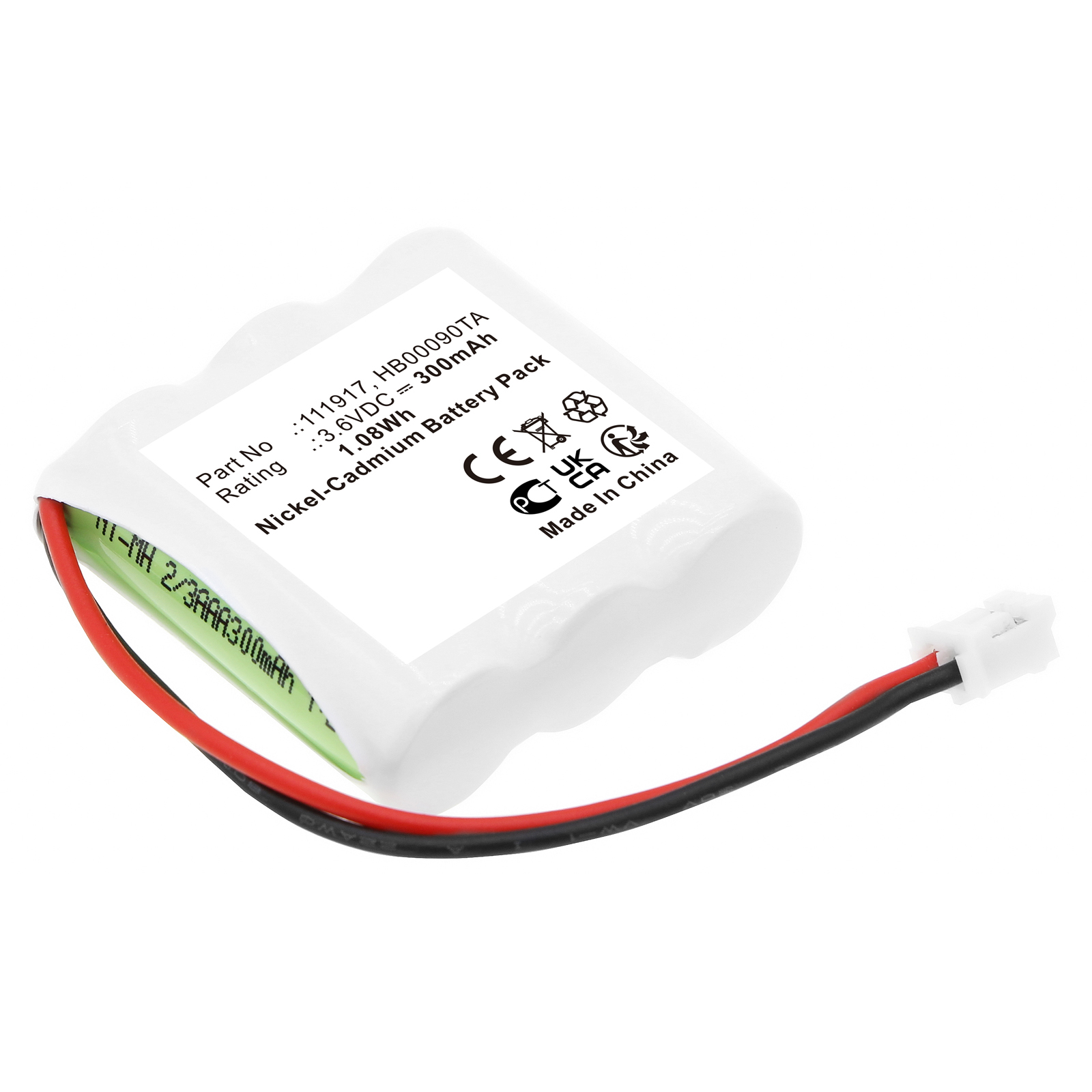 Synergy Digital Emergency Lighting Battery, Compatible with URA 111917 Emergency Lighting Battery (Ni-MH, 3.6V, 300mAh)