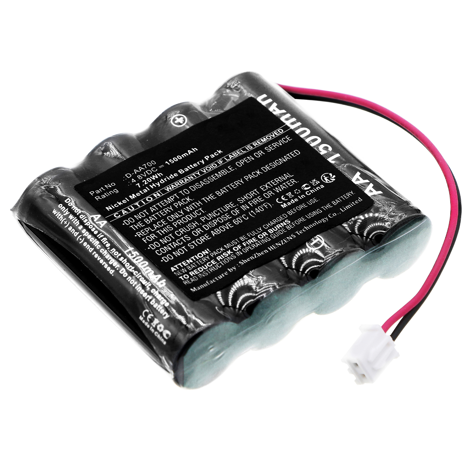 Synergy Digital Alarm System Battery, Compatible with GE D-AA700 Alarm System Battery (Ni-MH, 4.8V, 1500mAh)
