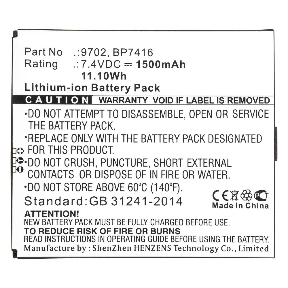 Synergy Digital Equipment Battery, Compatible with Additel 9702, BP7416 Equipment Battery (Li-ion, 7.4V, 1500mAh)