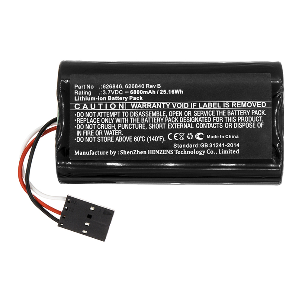 Synergy Digital Equipment Battery, Compatible with YSI 626840 Rev B Equipment Battery (Li-ion, 3.7V, 6800mAh)