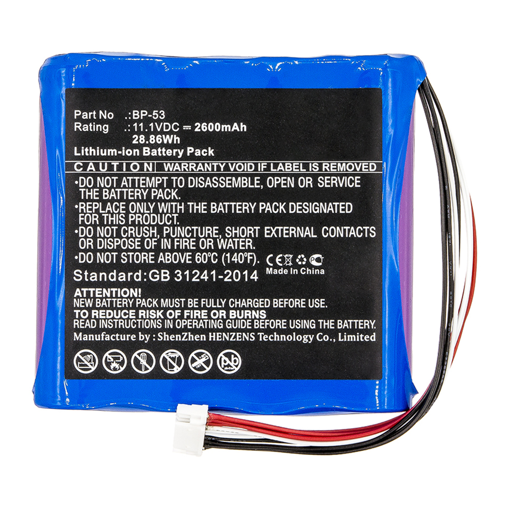 Synergy Digital Equipment Battery, Compatible with BP-53 Equipment Battery (11.1V, Li-ion, 2600mAh)