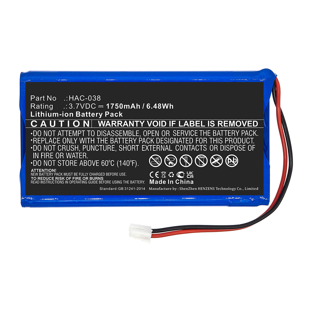 Synergy Digital Game Console Battery, Compatible with Nintendo HAC-038 Game Console Battery (Li-ion, 3.7V, 1750mAh)