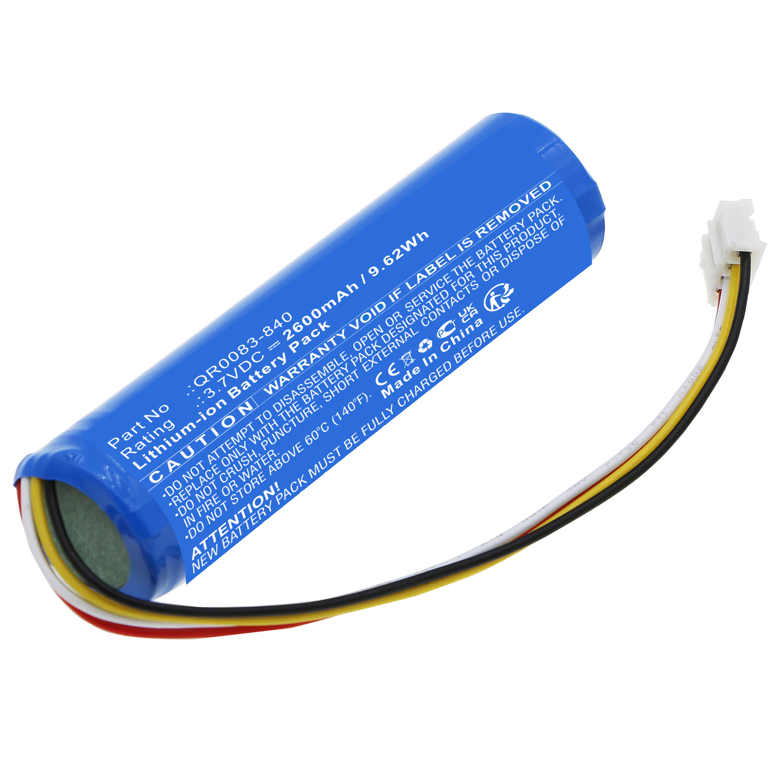 Synergy Digital Alarm System Battery, Compatible with Qolsys QR0083-840 Alarm System Battery (Li-ion, 3.7V, 2600mAh)