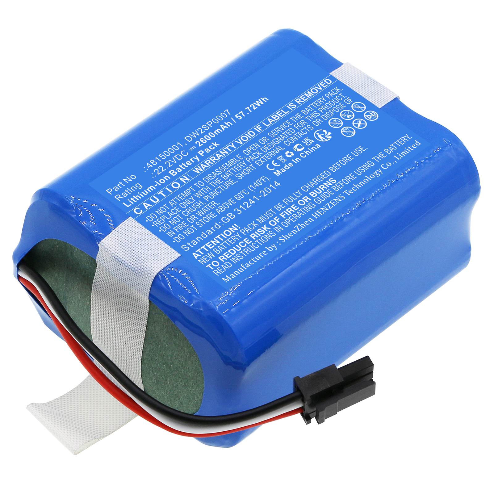 Synergy Digital Lawn Mower Battery, Compatible with Lawn Expert DW2SP0007 Lawn Mower Battery (Li-ion, 22.2V, 2600mAh)