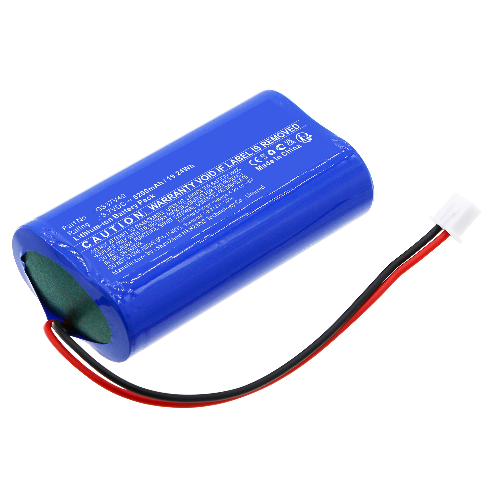 Synergy Digital Solar Battery, Compatible with Gama Sonic GS37V40 Solar Battery (Li-ion, 3.7V, 5200mAh)