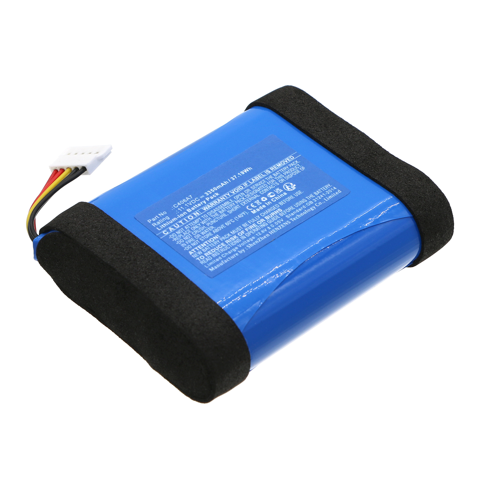 Synergy Digital Audio Battery, Compatible with Marshall C406A7 Audio Battery (Li-ion, 11.1V, 3350mAh)