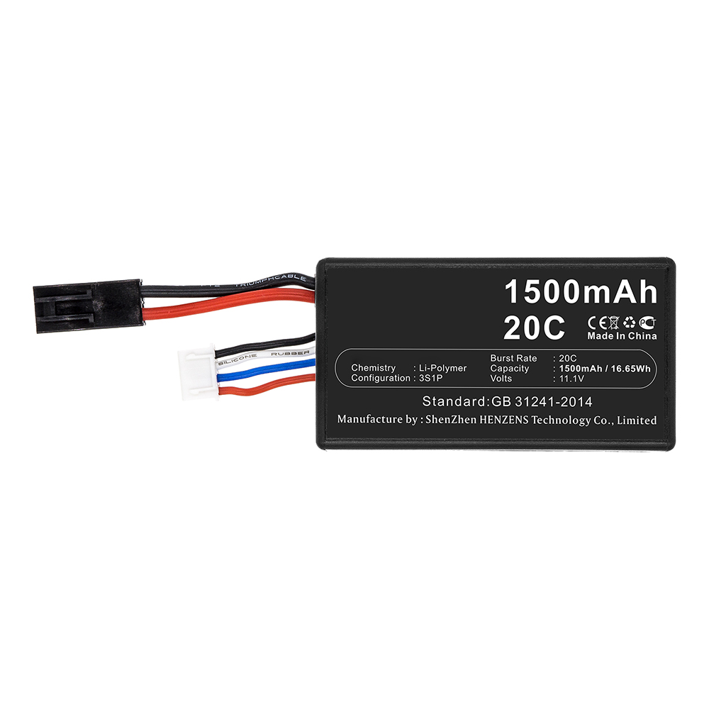 Synergy Digital Drone Battery, Compatible with Parrot AR.Drone 2.0 Drone Battery (Li-Pol, 11.1V, 1500mAh)